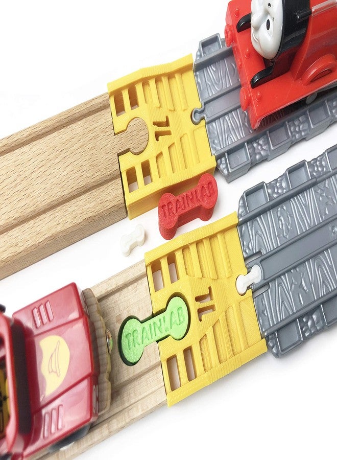TrainLab Adapters Compatible with Thomas Take-n-Play to Wooden Railway Train Track Adapters with Dog Bones (Gold) - Image 1